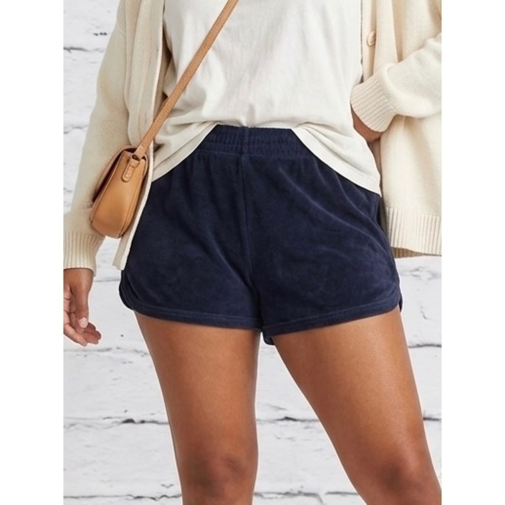 OFFLINE by Aerie Navy Blue Terry Cloth Lounge Shorts Womens XS Elastic Waist